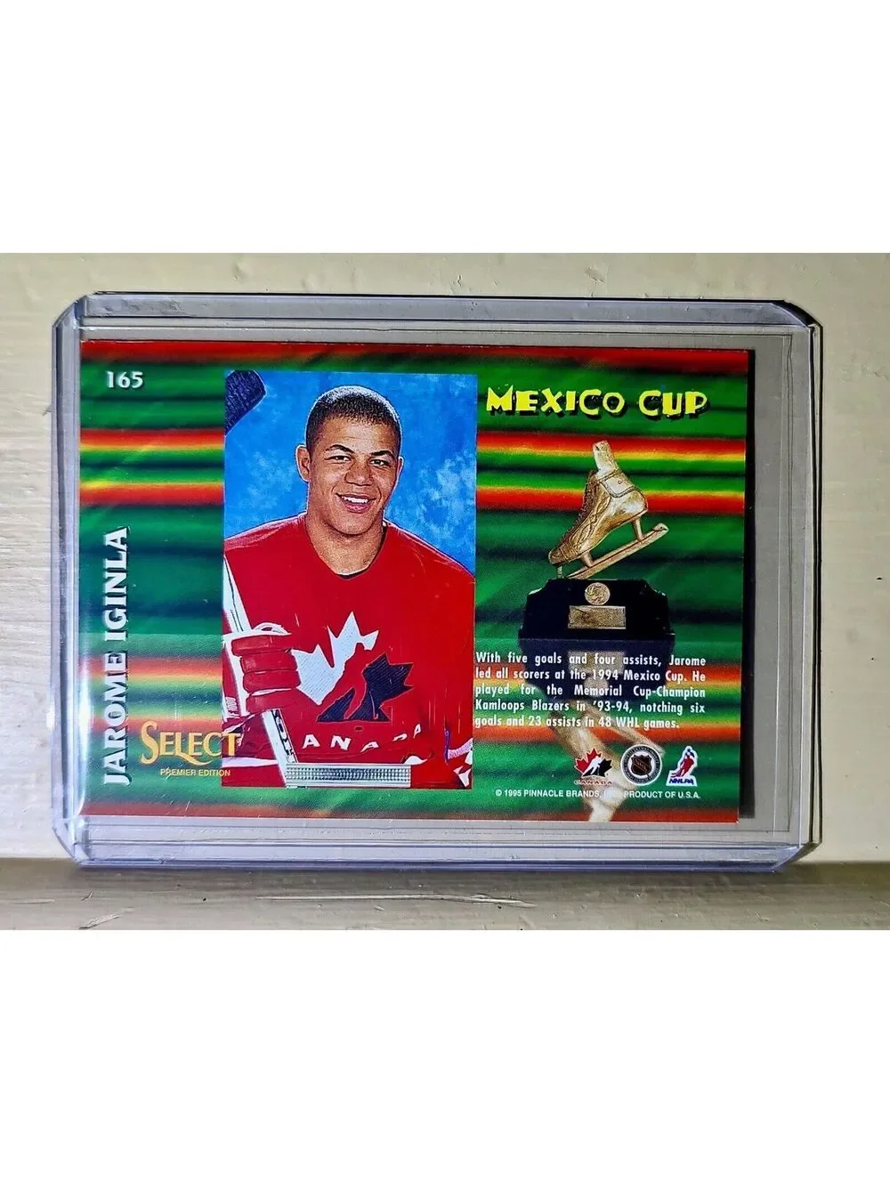 Jarome Iginla 1994-95 Select Premier Edition Mexico Cup NHL #165 Hockey Card